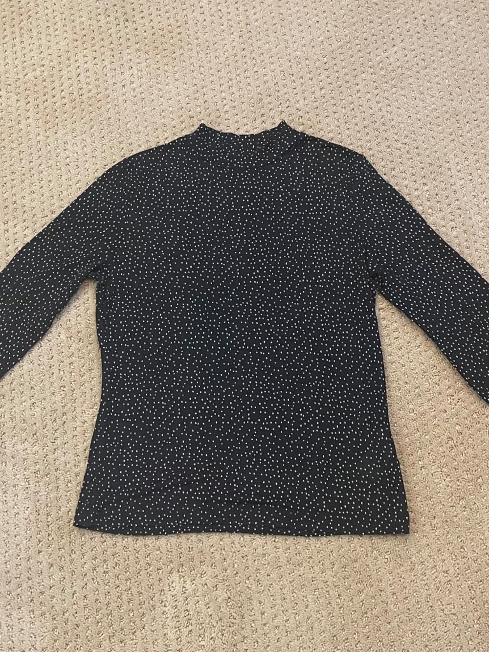 Vince Starry Dot Mock Neck Top in Black & White - Size Medium  Style V733783833